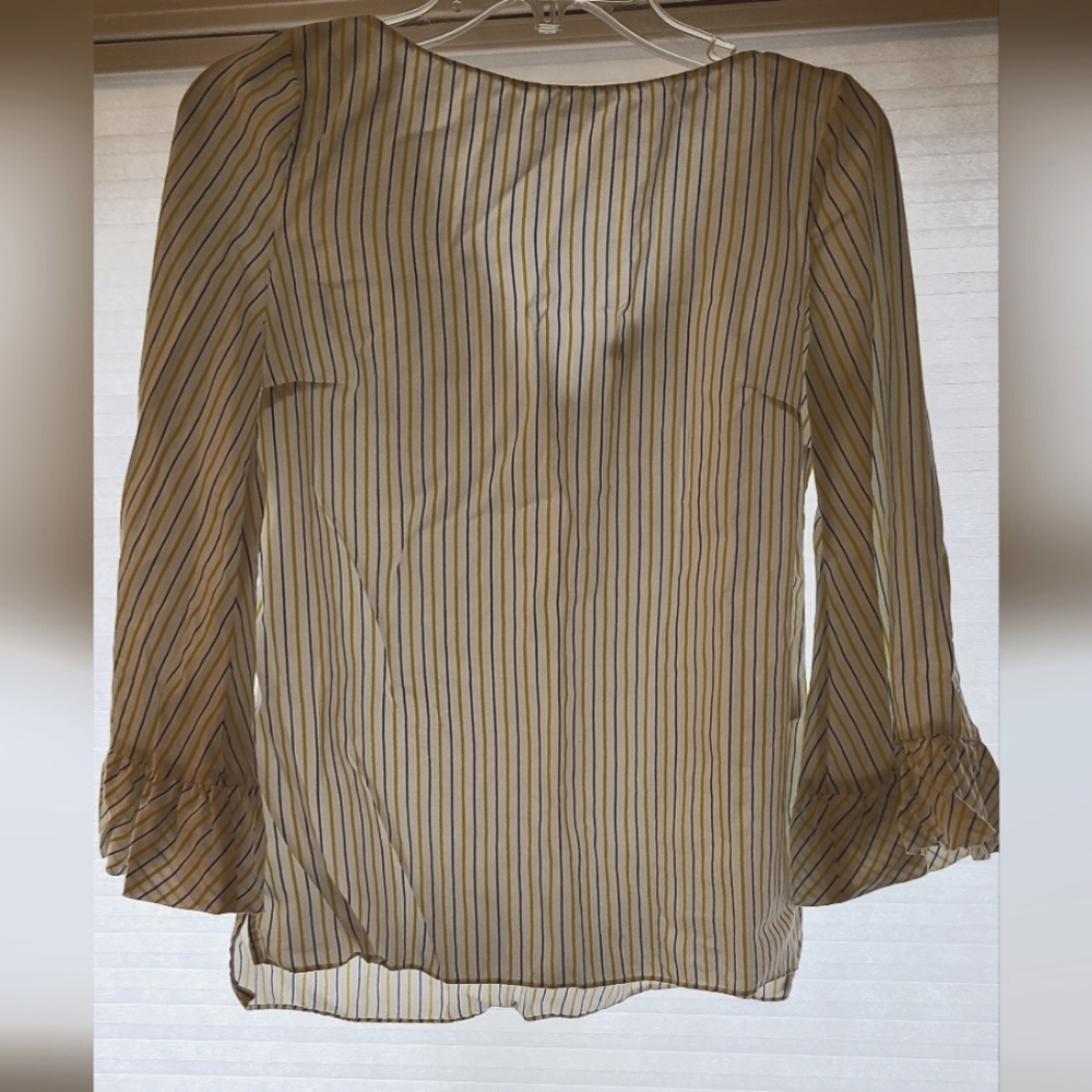 Blue and Yellow Striped Blouse